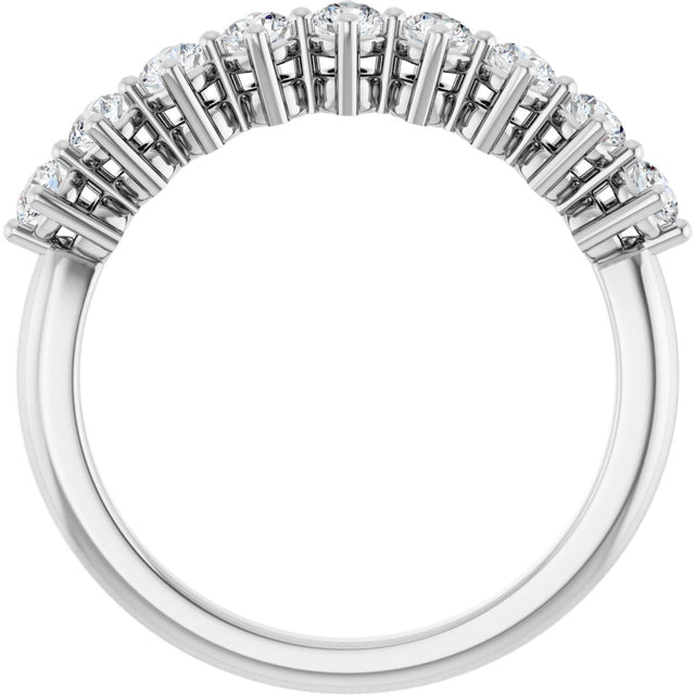 Platinum Round Lab-Grown Diamond Nine-Stone Anniversary Band – 1/4–3/4 CTW - view 2