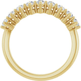 14K Gold Round Natural Diamond Nine-Stone Anniversary Band – 1/4–1/2 CTW - Yellow Gold - view 2