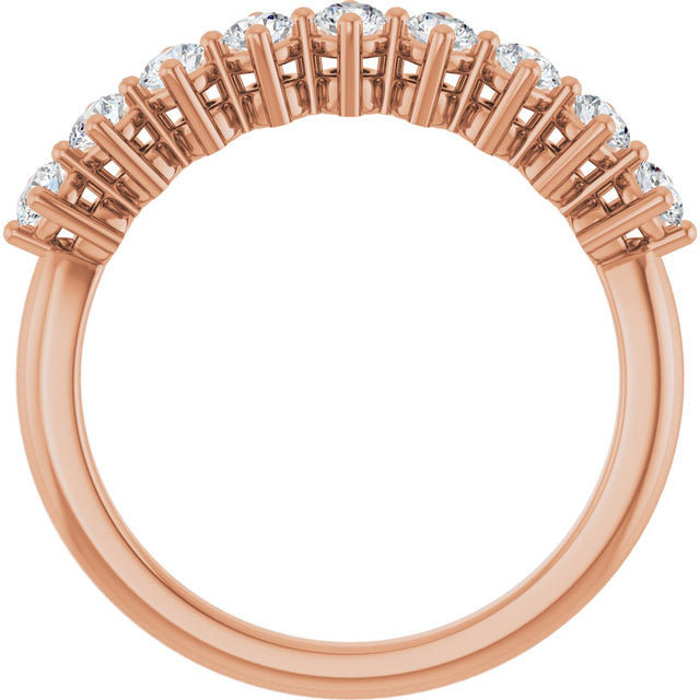 14K Gold Round Lab-Grown Diamond Nine-Stone Anniversary Band – 1/4–3/4 CTW - Rose Gold - view 2