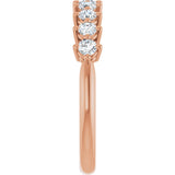 14K Gold Round Lab-Grown Diamond Nine-Stone Anniversary Band – 1/4–3/4 CTW - Rose Gold - view 4