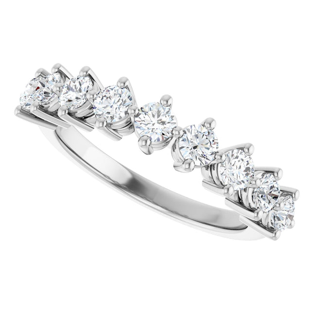 Platinum Round Lab-Grown Diamond Nine-Stone Anniversary Band – 1/4–3/4 CTW - view 5