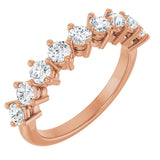 14K Gold Round Lab-Grown Diamond Nine-Stone Anniversary Band – 1/4–3/4 CTW - Rose Gold