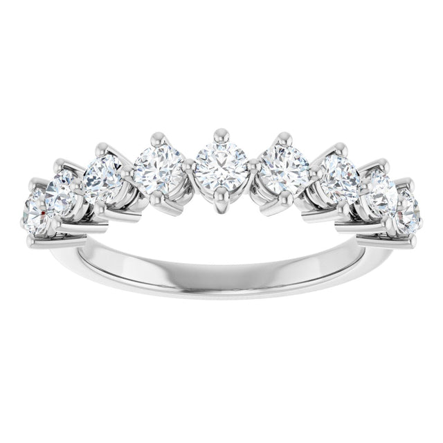 Platinum Round Lab-Grown Diamond Nine-Stone Anniversary Band – 1/4–3/4 CTW - view 3