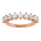 14K Gold Round Lab-Grown Diamond Nine-Stone Anniversary Band – 1/4–3/4 CTW - Rose Gold - view 3