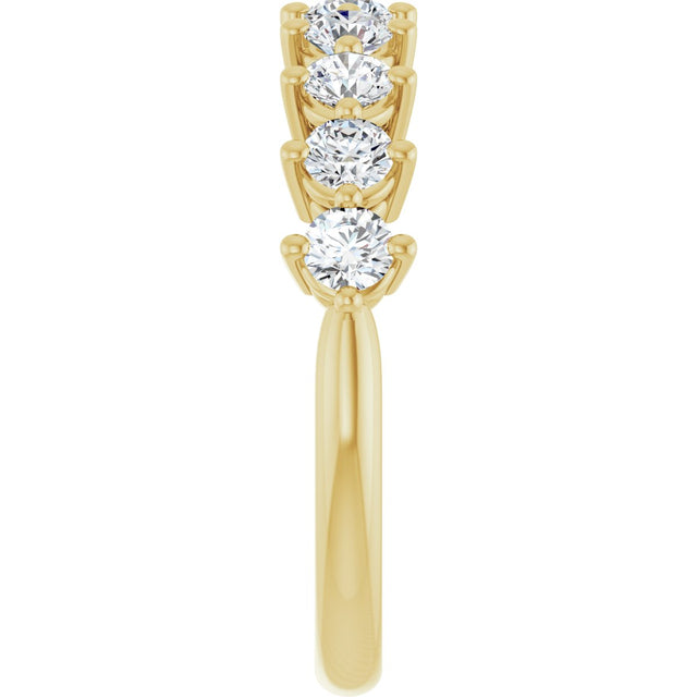 14K Gold Round Lab-Grown Diamond Nine-Stone Anniversary Band – 1/4–3/4 CTW - Yellow Gold - view 4