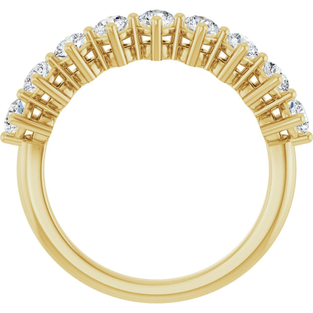 14K Gold Round Lab-Grown Diamond Nine-Stone Anniversary Band – 1/4–3/4 CTW - Yellow Gold - view 2
