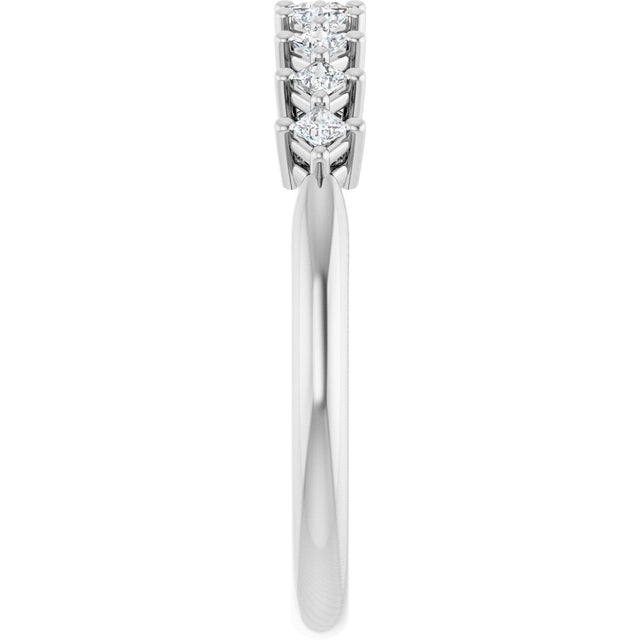 10K Gold Square Natural Diamond Nine-Stone Anniversary Band – 1/8–3/4 CTW - White Gold - view 4