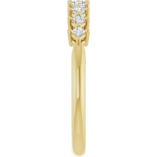 10K Gold Square Natural Diamond Nine-Stone Anniversary Band – 1/8–3/4 CTW - Yellow Gold - view 4