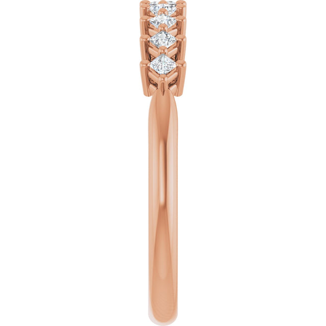 10K Gold Square Natural Diamond Nine-Stone Anniversary Band – 1/8–3/4 CTW - Rose Gold - view 4
