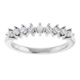 10K Gold Square Natural Diamond Nine-Stone Anniversary Band – 1/8–3/4 CTW - White Gold - view 3