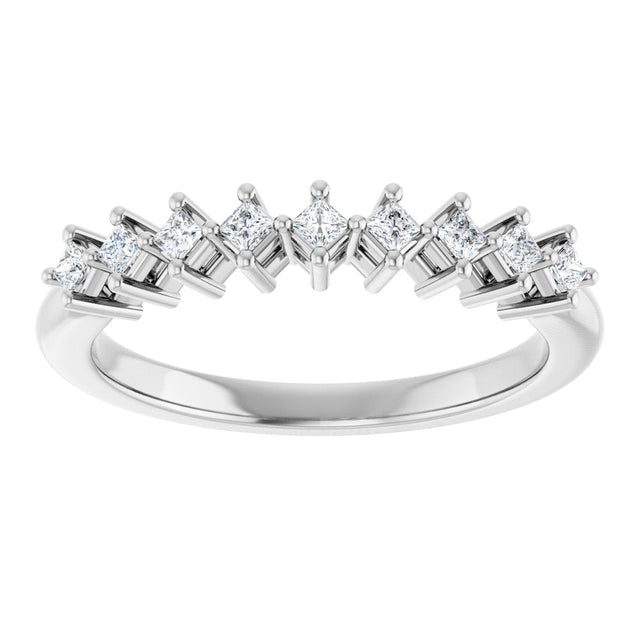 10K Gold Square Natural Diamond Nine-Stone Anniversary Band – 1/8–3/4 CTW - White Gold - view 3