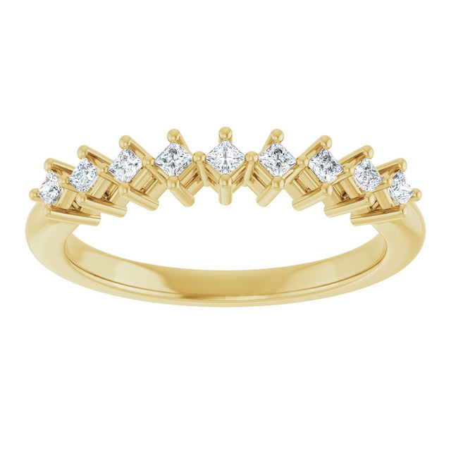 10K Gold Square Natural Diamond Nine-Stone Anniversary Band – 1/8–3/4 CTW - Yellow Gold - view 3