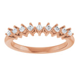 10K Gold Square Natural Diamond Nine-Stone Anniversary Band – 1/8–3/4 CTW - Rose Gold - view 3