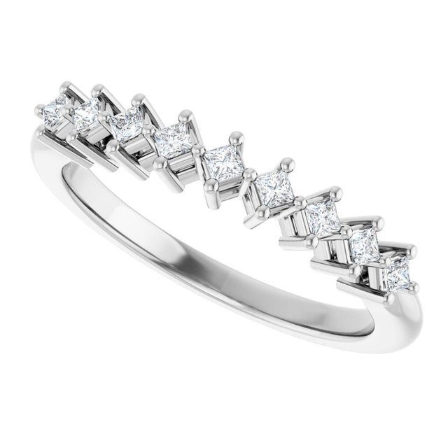 10K Gold Square Lab-Grown Diamond Nine-Stone Anniversary Band – 1/8–3/4 CTW - White Gold - view 5