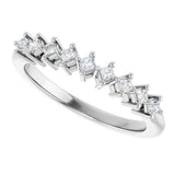 10K Gold Square Natural Diamond Nine-Stone Anniversary Band – 1/8–3/4 CTW - White Gold - view 5