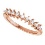 10K Gold Square Lab-Grown Diamond Nine-Stone Anniversary Band – 1/8–3/4 CTW - Rose Gold - view 5