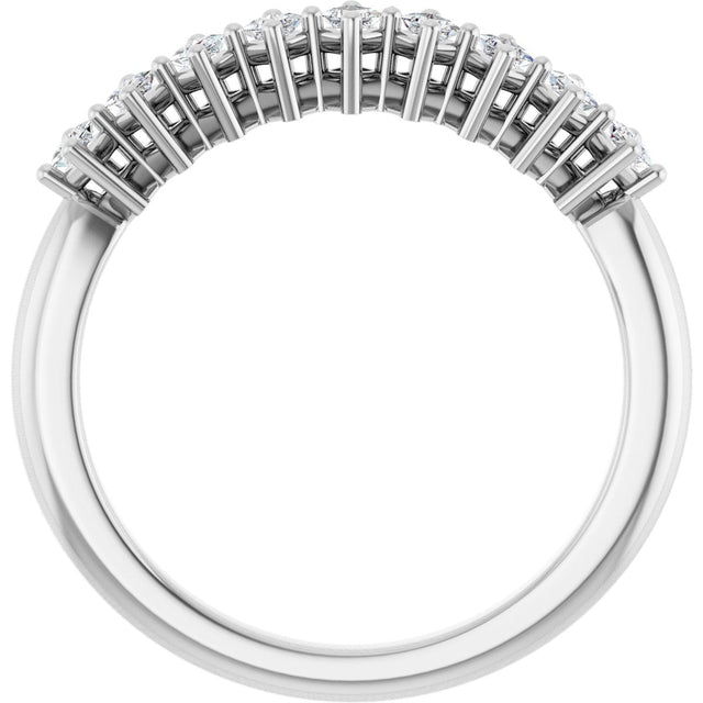 10K Gold Square Natural Diamond Nine-Stone Anniversary Band – 1/8–3/4 CTW - White Gold - view 2