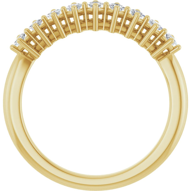 10K Gold Square Natural Diamond Nine-Stone Anniversary Band – 1/8–3/4 CTW - Yellow Gold - view 2