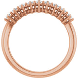 10K Gold Square Natural Diamond Nine-Stone Anniversary Band – 1/8–3/4 CTW - Rose Gold - view 2