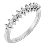 10K Gold Square Natural Diamond Nine-Stone Anniversary Band – 1/8–3/4 CTW - White Gold