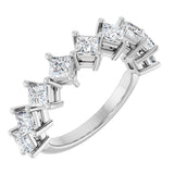 10K Gold Square Lab-Grown Diamond Nine-Stone Anniversary Band – 9/10–2 5/8 CTW - White Gold