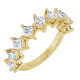 10K Gold Square Lab-Grown Diamond Nine-Stone Anniversary Band – 9/10–2 5/8 CTW - Yellow Gold