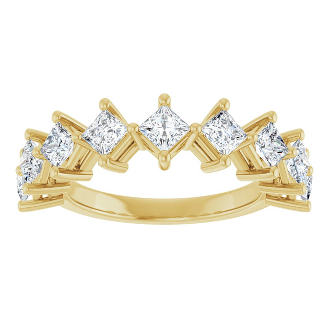 10K Gold Square Lab-Grown Diamond Nine-Stone Anniversary Band – 9/10–2 5/8 CTW - Yellow Gold - view 3