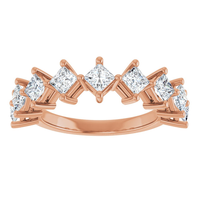 10K Gold Square Lab-Grown Diamond Nine-Stone Anniversary Band – 9/10–2 5/8 CTW - Rose Gold - view 3