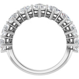 10K Gold Square Lab-Grown Diamond Nine-Stone Anniversary Band – 9/10–2 5/8 CTW - White Gold - view 2