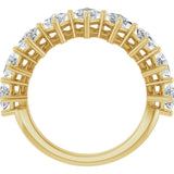 10K Gold Square Natural Diamond Nine-Stone Anniversary Band – 1 1/6–2 1/4 CTW - Yellow Gold - view 2