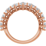 10K Gold Square Lab-Grown Diamond Nine-Stone Anniversary Band – 9/10–2 5/8 CTW - Rose Gold - view 2