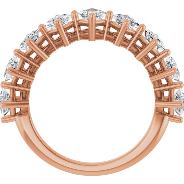 10K Gold Square Natural Diamond Nine-Stone Anniversary Band – 1 1/6–2 1/4 CTW - Rose Gold - view 2