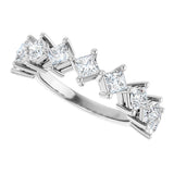 10K Gold Square Natural Diamond Nine-Stone Anniversary Band – 1 1/6–2 1/4 CTW - White Gold - view 5