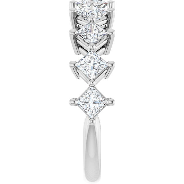 10K Gold Square Lab-Grown Diamond Nine-Stone Anniversary Band – 9/10–2 5/8 CTW - White Gold - view 4