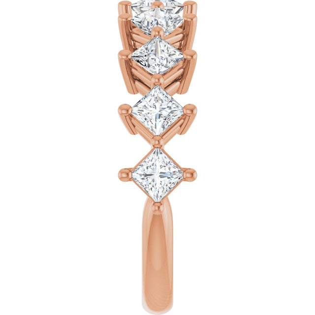 10K Gold Square Lab-Grown Diamond Nine-Stone Anniversary Band – 9/10–2 5/8 CTW - Rose Gold - view 4