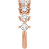 10K Gold Square Natural Diamond Nine-Stone Anniversary Band – 1 1/6–2 1/4 CTW - Rose Gold - view 4