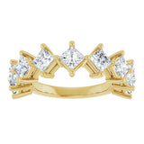 10K Gold Square Natural Diamond Nine-Stone Anniversary Band – 1 1/6–2 1/4 CTW - Yellow Gold - view 3