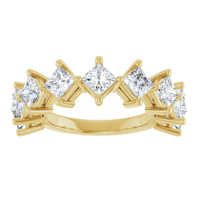 10K Gold Square Lab-Grown Diamond Nine-Stone Anniversary Band – 9/10–2 5/8 CTW - Yellow Gold - view 3