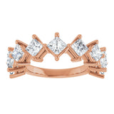 10K Gold Square Natural Diamond Nine-Stone Anniversary Band – 1 1/6–2 1/4 CTW - Rose Gold - view 3