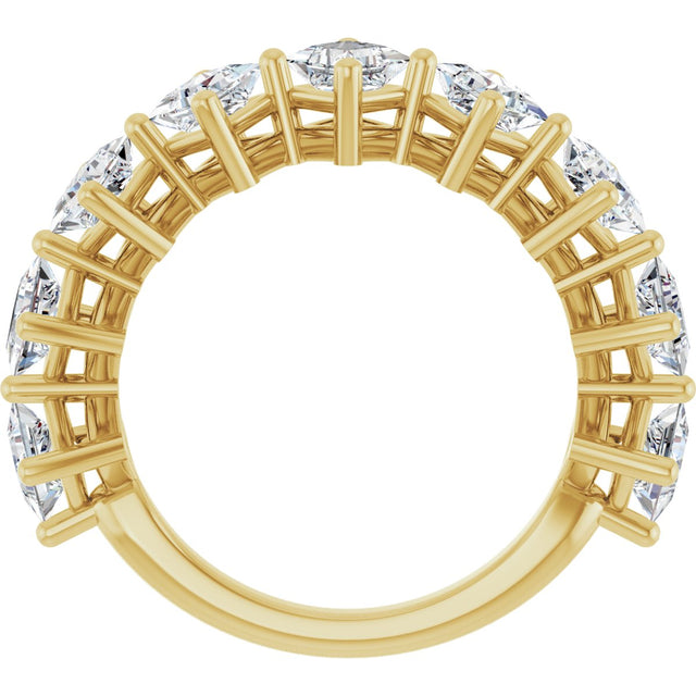 10K Gold Square Natural Diamond Nine-Stone Anniversary Band – 1 1/6–2 1/4 CTW - Yellow Gold - view 2