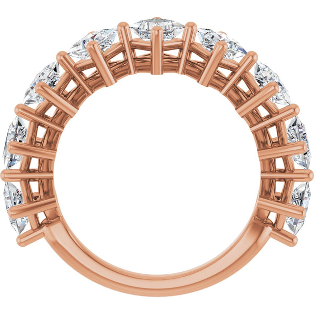 10K Gold Square Natural Diamond Nine-Stone Anniversary Band – 1 1/6–2 1/4 CTW - Rose Gold - view 2
