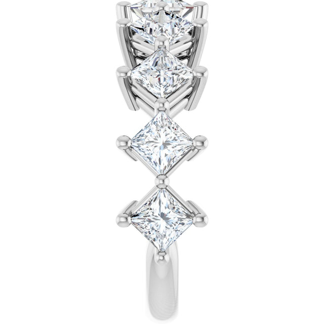 10K Gold Square Lab-Grown Diamond Nine-Stone Anniversary Band – 9/10–2 5/8 CTW - White Gold - view 4