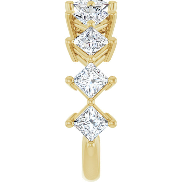 10K Gold Square Natural Diamond Nine-Stone Anniversary Band – 1 1/6–2 1/4 CTW - Yellow Gold - view 4