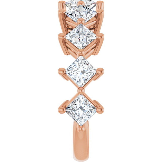 10K Gold Square Lab-Grown Diamond Nine-Stone Anniversary Band – 9/10–2 5/8 CTW - Rose Gold - view 4