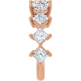 10K Gold Square Natural Diamond Nine-Stone Anniversary Band – 1 1/6–2 1/4 CTW - Rose Gold - view 4