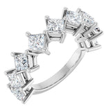 10K Gold Square Lab-Grown Diamond Nine-Stone Anniversary Band – 9/10–2 5/8 CTW - White Gold