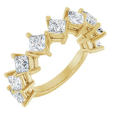 10K Gold Square Lab-Grown Diamond Nine-Stone Anniversary Band – 9/10–2 5/8 CTW - Yellow Gold
