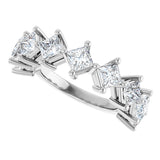 10K Gold Square Natural Diamond Nine-Stone Anniversary Band – 1 1/6–2 1/4 CTW - White Gold - view 5