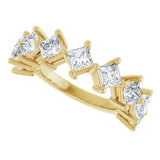 10K Gold Square Natural Diamond Nine-Stone Anniversary Band – 1 1/6–2 1/4 CTW - Yellow Gold - view 5