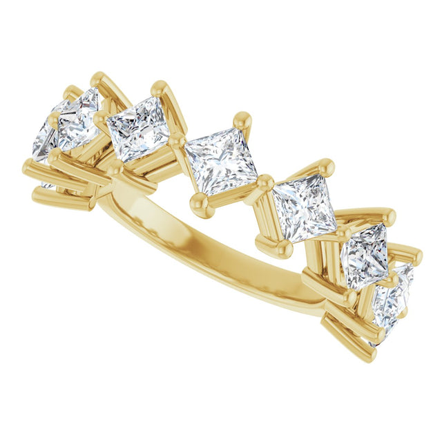10K Gold Square Lab-Grown Diamond Nine-Stone Anniversary Band – 9/10–2 5/8 CTW - Yellow Gold - view 5